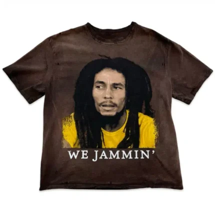 Raspberry Hills Bob Marley We Jammin Tee Washed Brown