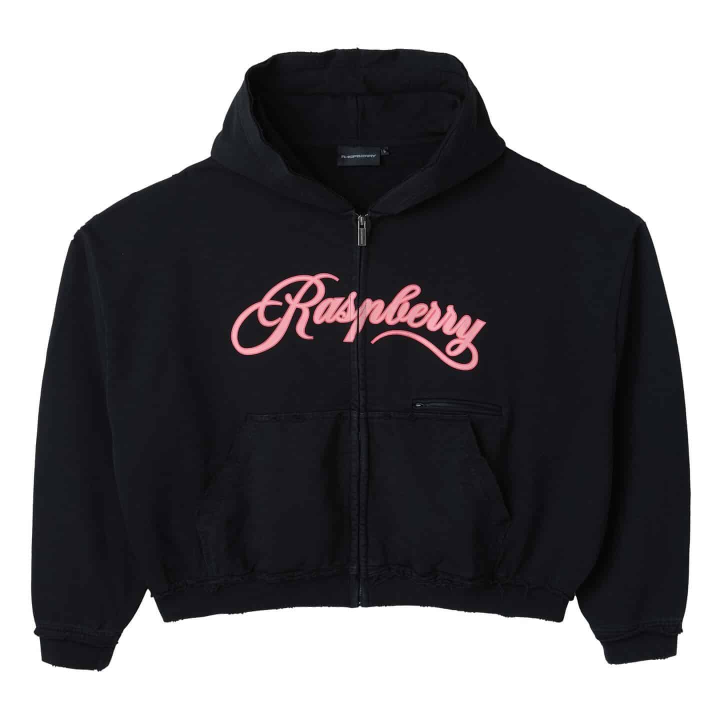 Raspberry Hills Black- Pink Logo Hoodie Raspberry Hills Black- Pink Logo Hoodie